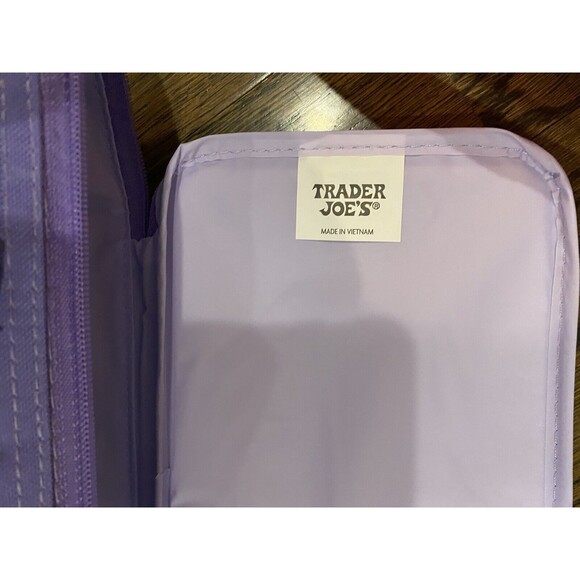 Trader Joe's Bag Mini Insulated Cooler Tote Lunch Bag Lavender Purple NEW - Picture 9 of 10